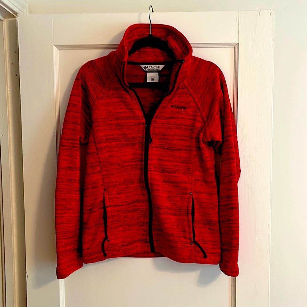 Columbia sport zipper jacket in fire engine red! Never worn.